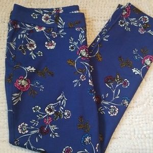 Blue Floral Print dress pants